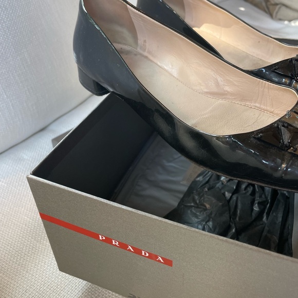 Prada Authentic Black Patent Rhinestone Flats - Picture 2 of 2
